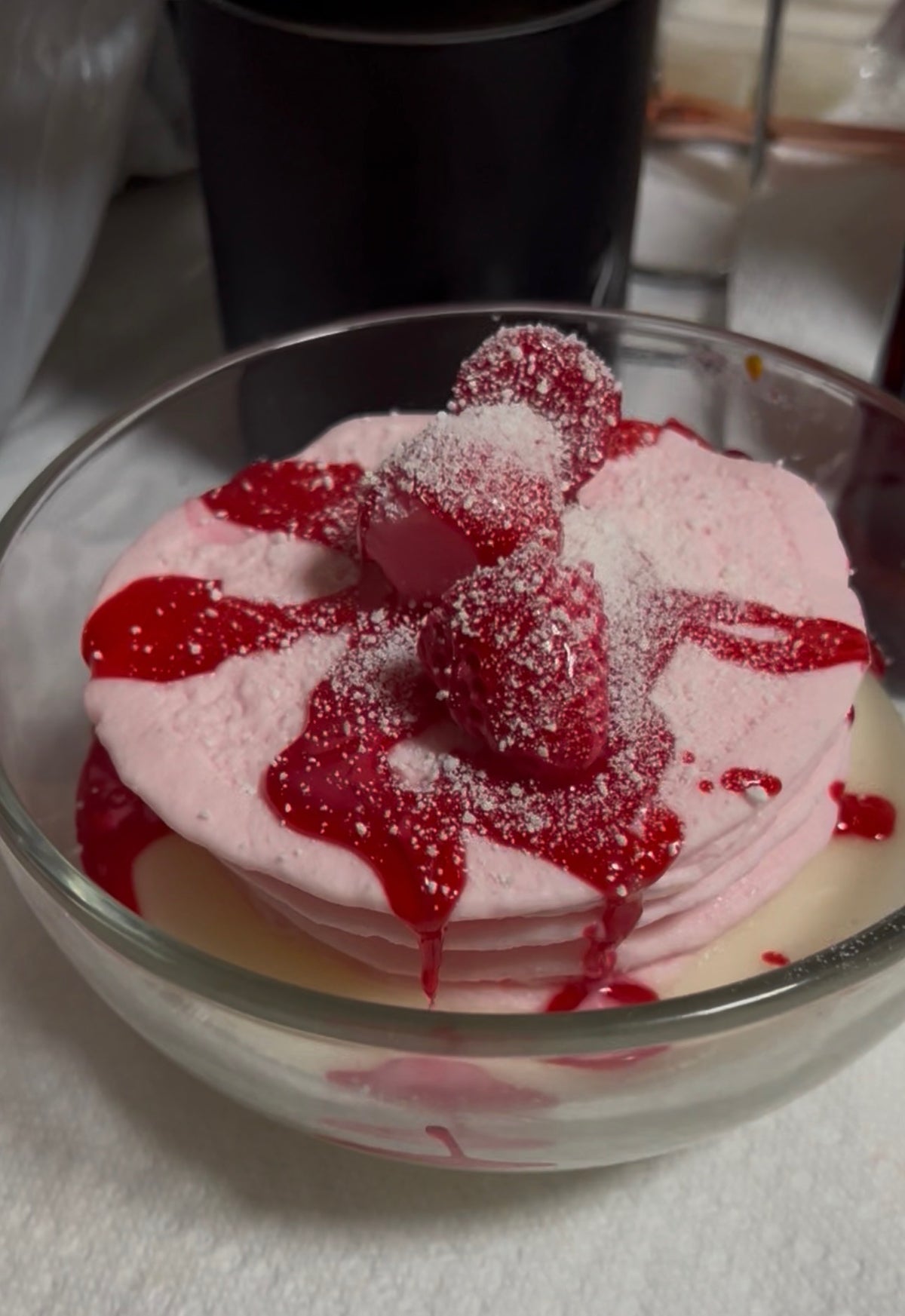 Strawberry Pink Pancakes wick-less candle