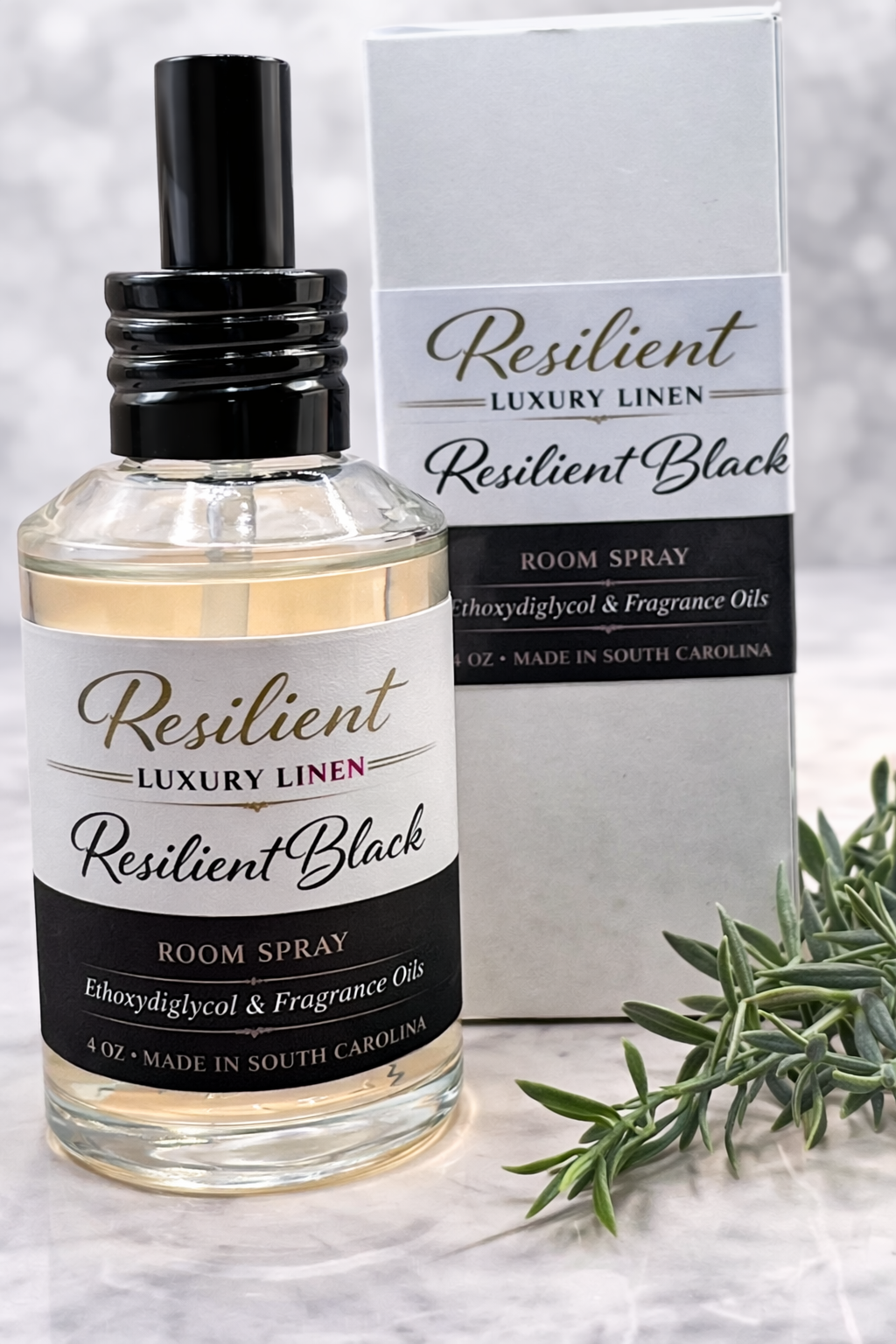 Resilient Black linen/room spray